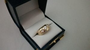 14k Yellow Gold and Diamond Scatter Ring