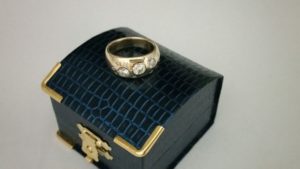 14k Yellow Gold and Diamond Scatter Ring