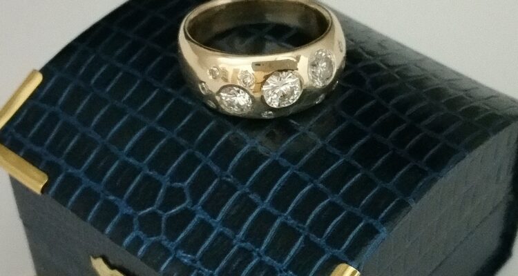 14k Yellow Gold and Diamond Scatter Ring by Jeff Loehr