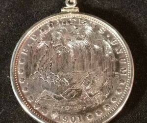 Engraved Coin Girl Under Tree by Jeff Loehr