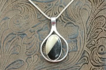 Pendant Black and White Horse Hoof Hand Made by Jeff Loehr