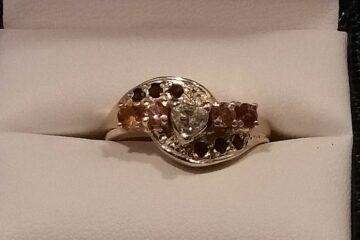 Diamond Heart 14k Gold Hand Made Mothers Ring by Jeff Loehr