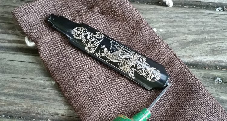 Buck Engraved Ruger M-77 Rifle Magazine Cover by Jeff Loehr
